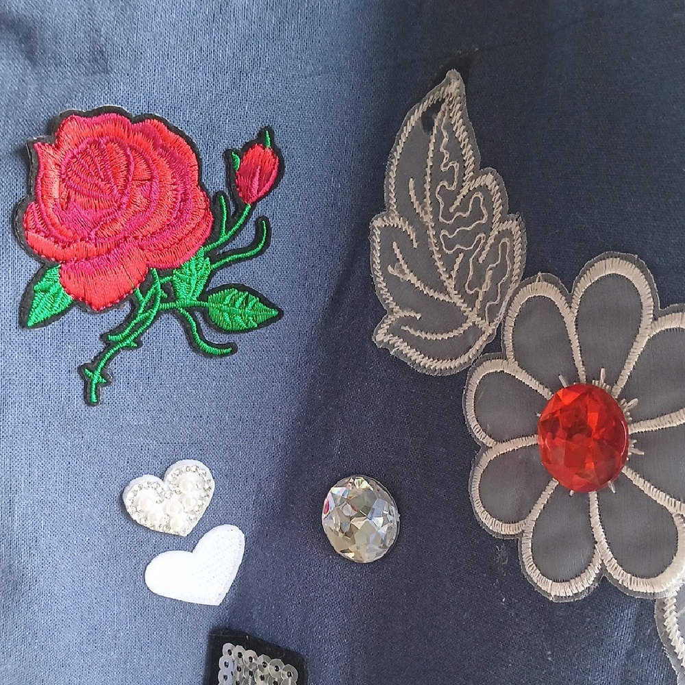 Blue Denim Tote with Playful Patches - Picture 7 of 11